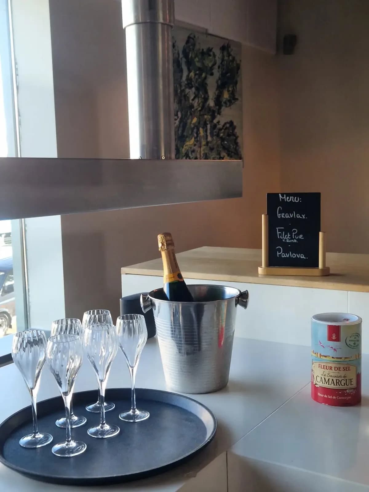 Champagne servi lors d'une réception